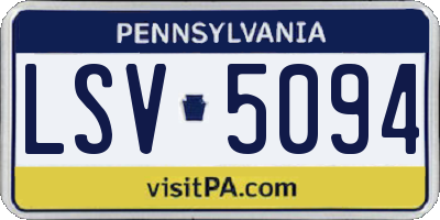 PA license plate LSV5094