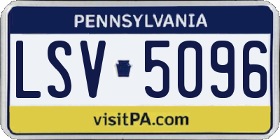 PA license plate LSV5096