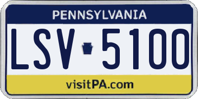 PA license plate LSV5100