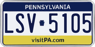PA license plate LSV5105