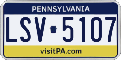 PA license plate LSV5107