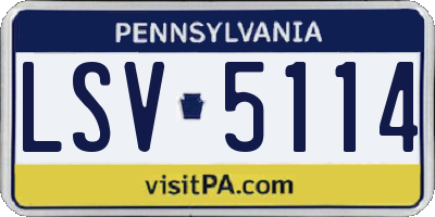 PA license plate LSV5114