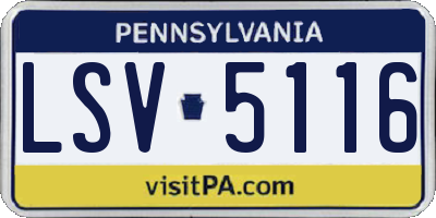 PA license plate LSV5116