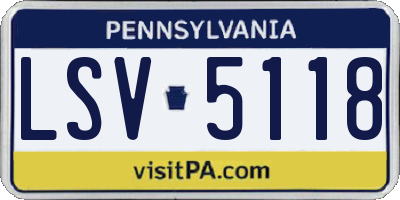 PA license plate LSV5118