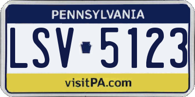 PA license plate LSV5123