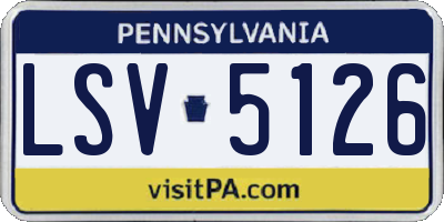 PA license plate LSV5126