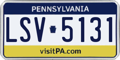 PA license plate LSV5131
