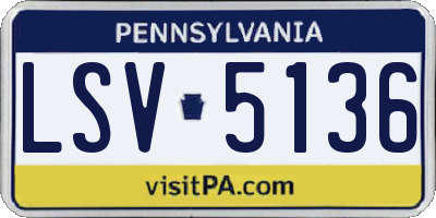PA license plate LSV5136