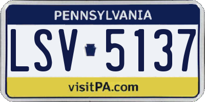 PA license plate LSV5137