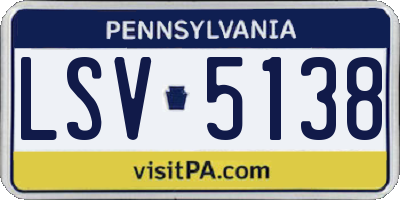 PA license plate LSV5138