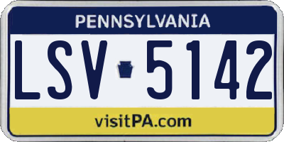 PA license plate LSV5142
