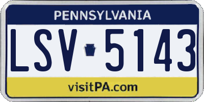PA license plate LSV5143