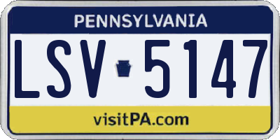 PA license plate LSV5147