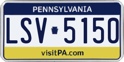 PA license plate LSV5150