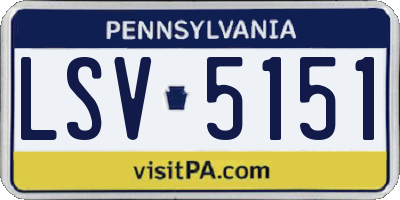 PA license plate LSV5151