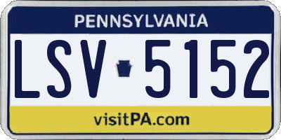 PA license plate LSV5152
