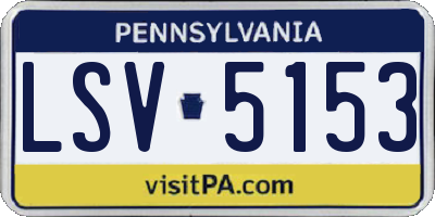 PA license plate LSV5153