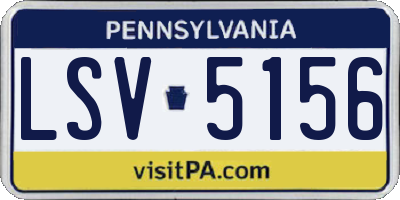 PA license plate LSV5156