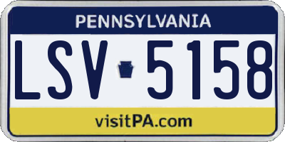 PA license plate LSV5158