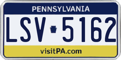 PA license plate LSV5162