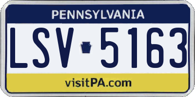 PA license plate LSV5163
