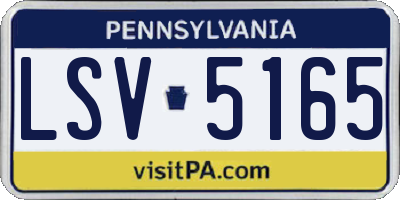 PA license plate LSV5165