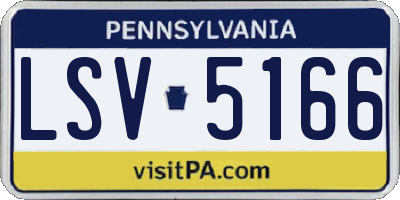 PA license plate LSV5166