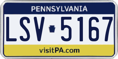 PA license plate LSV5167