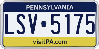 PA license plate LSV5175