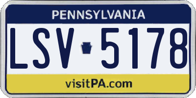 PA license plate LSV5178