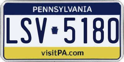PA license plate LSV5180