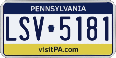 PA license plate LSV5181
