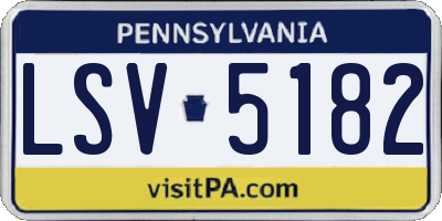 PA license plate LSV5182