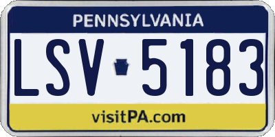 PA license plate LSV5183