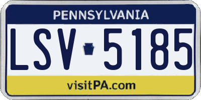 PA license plate LSV5185