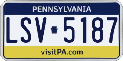 PA license plate LSV5187