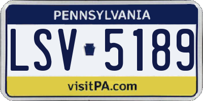 PA license plate LSV5189