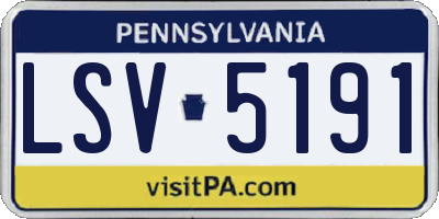 PA license plate LSV5191