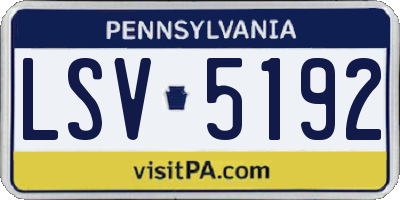PA license plate LSV5192