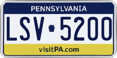 PA license plate LSV5200