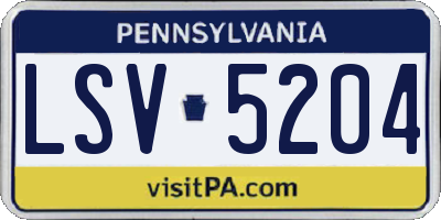 PA license plate LSV5204