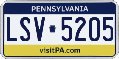 PA license plate LSV5205