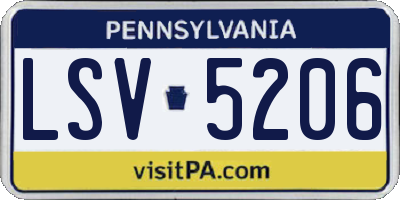 PA license plate LSV5206