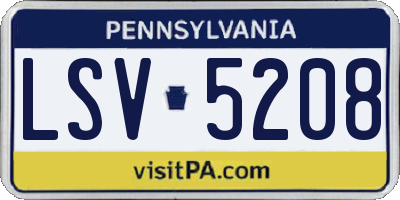 PA license plate LSV5208