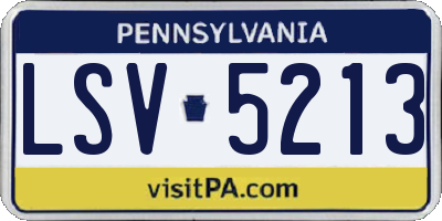 PA license plate LSV5213