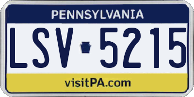 PA license plate LSV5215