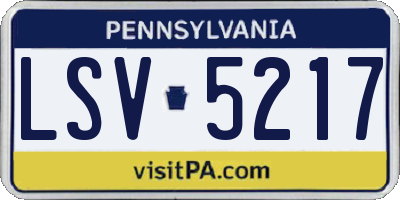 PA license plate LSV5217