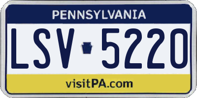PA license plate LSV5220