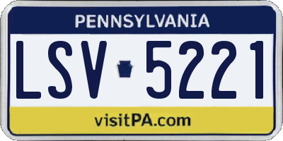 PA license plate LSV5221