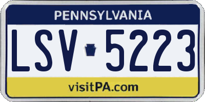 PA license plate LSV5223